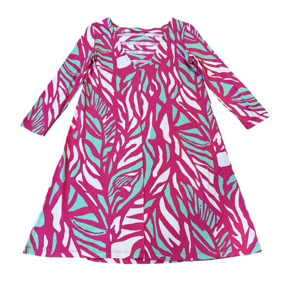 Lilly Pulitzer Ophelia Swing Dress XS Pink Papaya Player Print - Picture 3 of 7